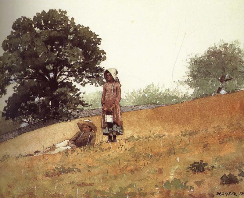 Winslow Homer Boys and girls on the hill Sweden oil painting art